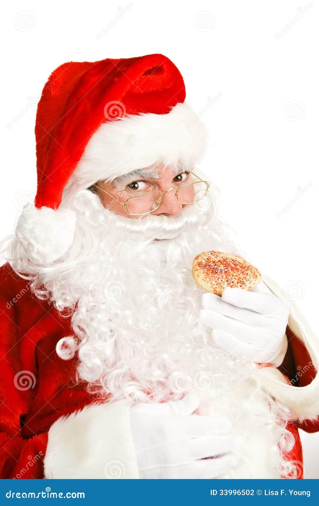 Santa Eating Christmas Cookie Stock Photography - Image: 33996502