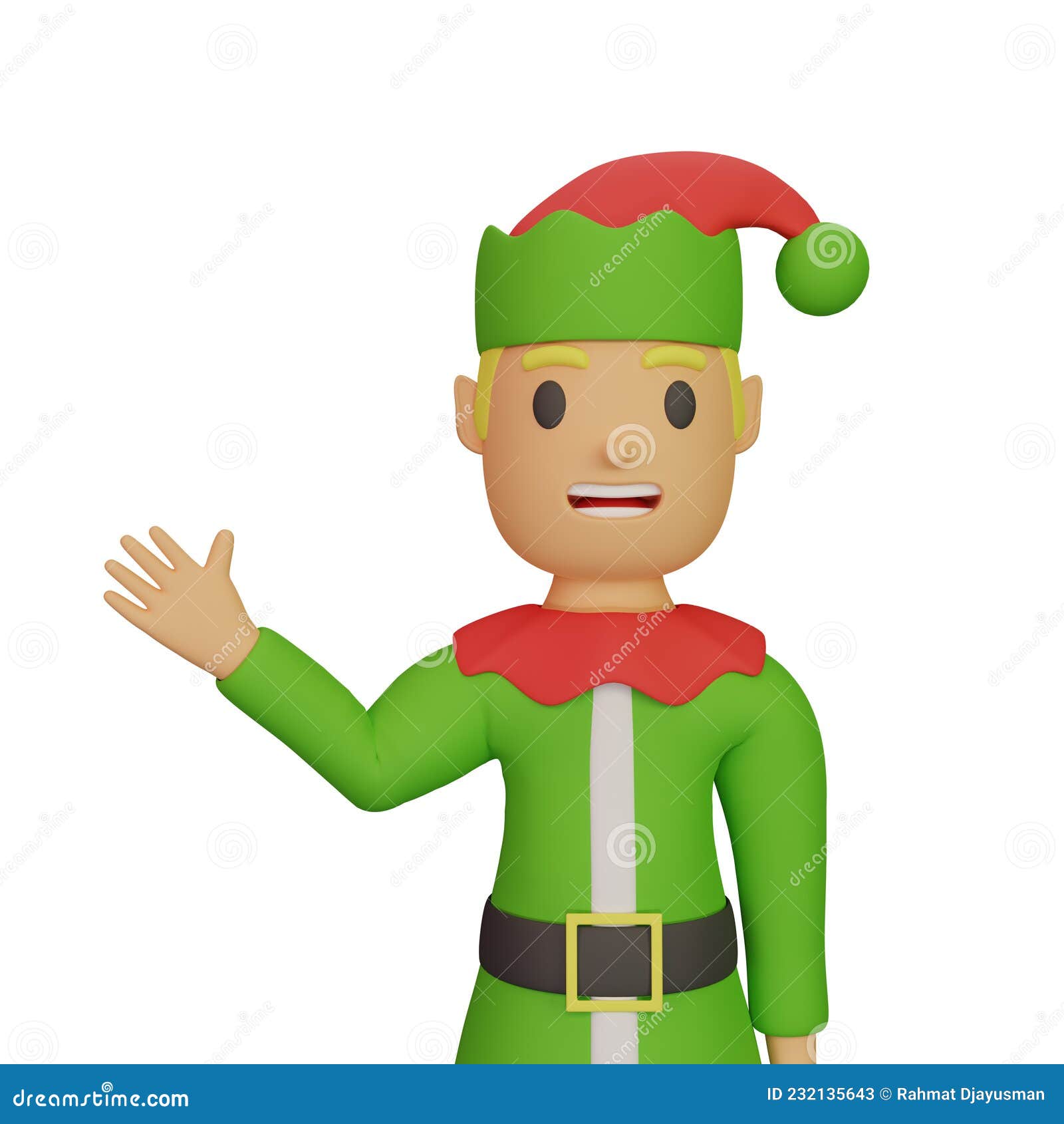 Santa Elves Character with Christmas and New Year Concept Stock
