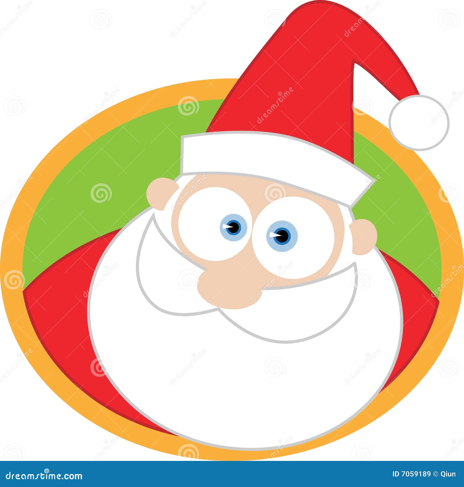 Santa Face with Round Background Stock Vector - Illustration of vector
