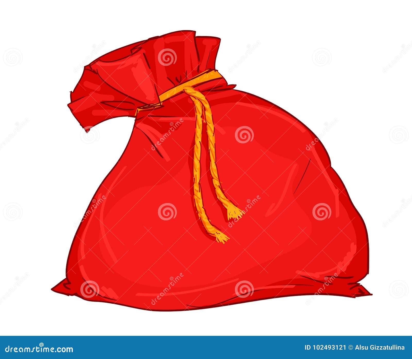 Santa gift bag stock vector. Illustration of packaging 102493121