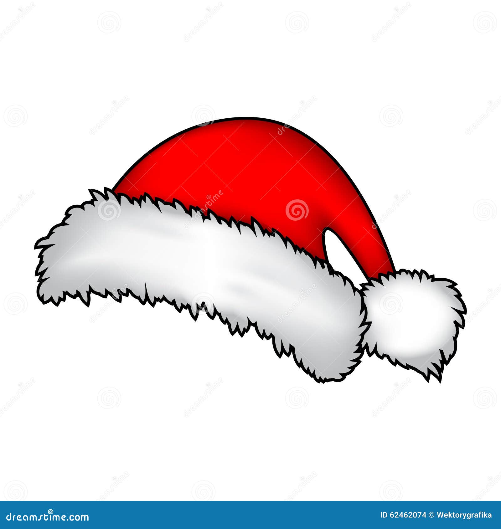 santa hat, christmas cap icon, , . winter   on white background.