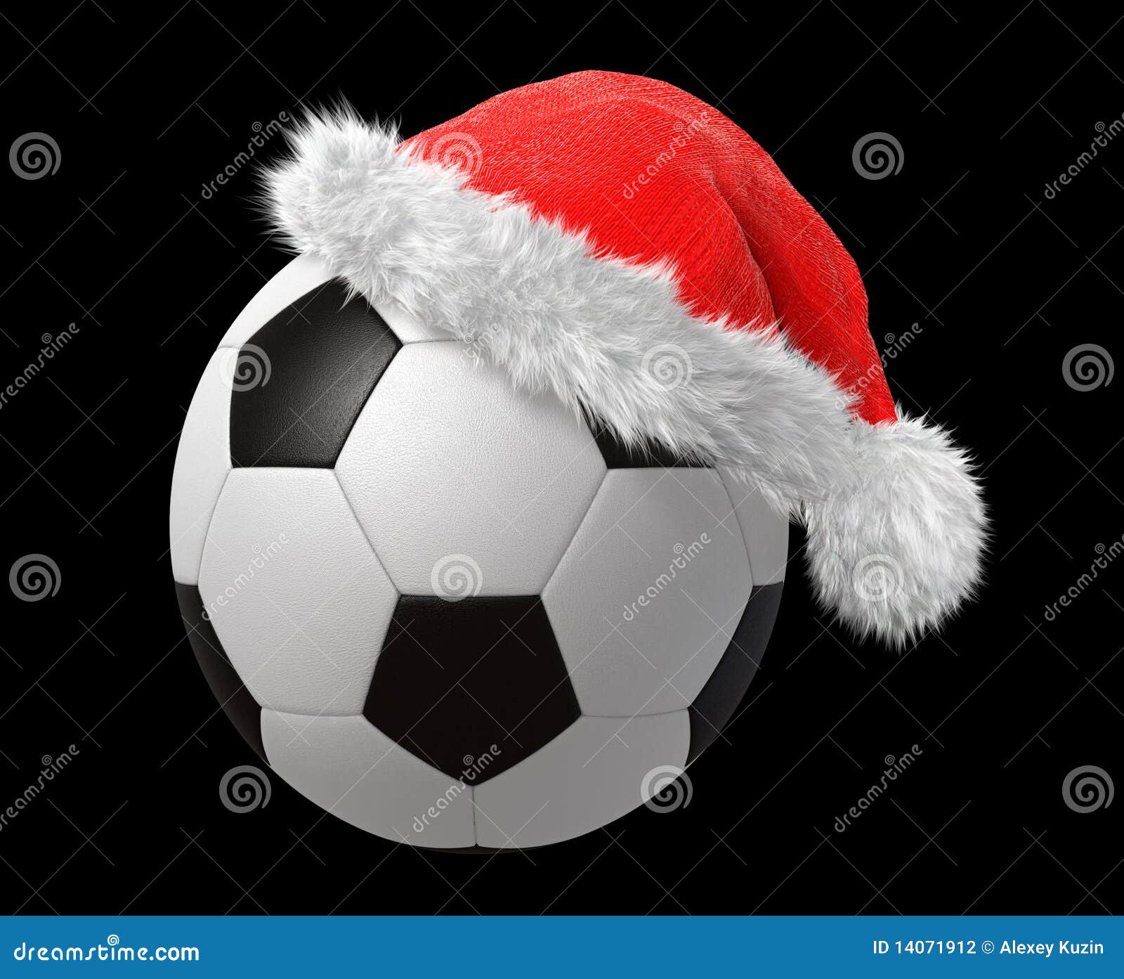 Santa Hat On A Soccer Ball Stock Photography Image 14071912