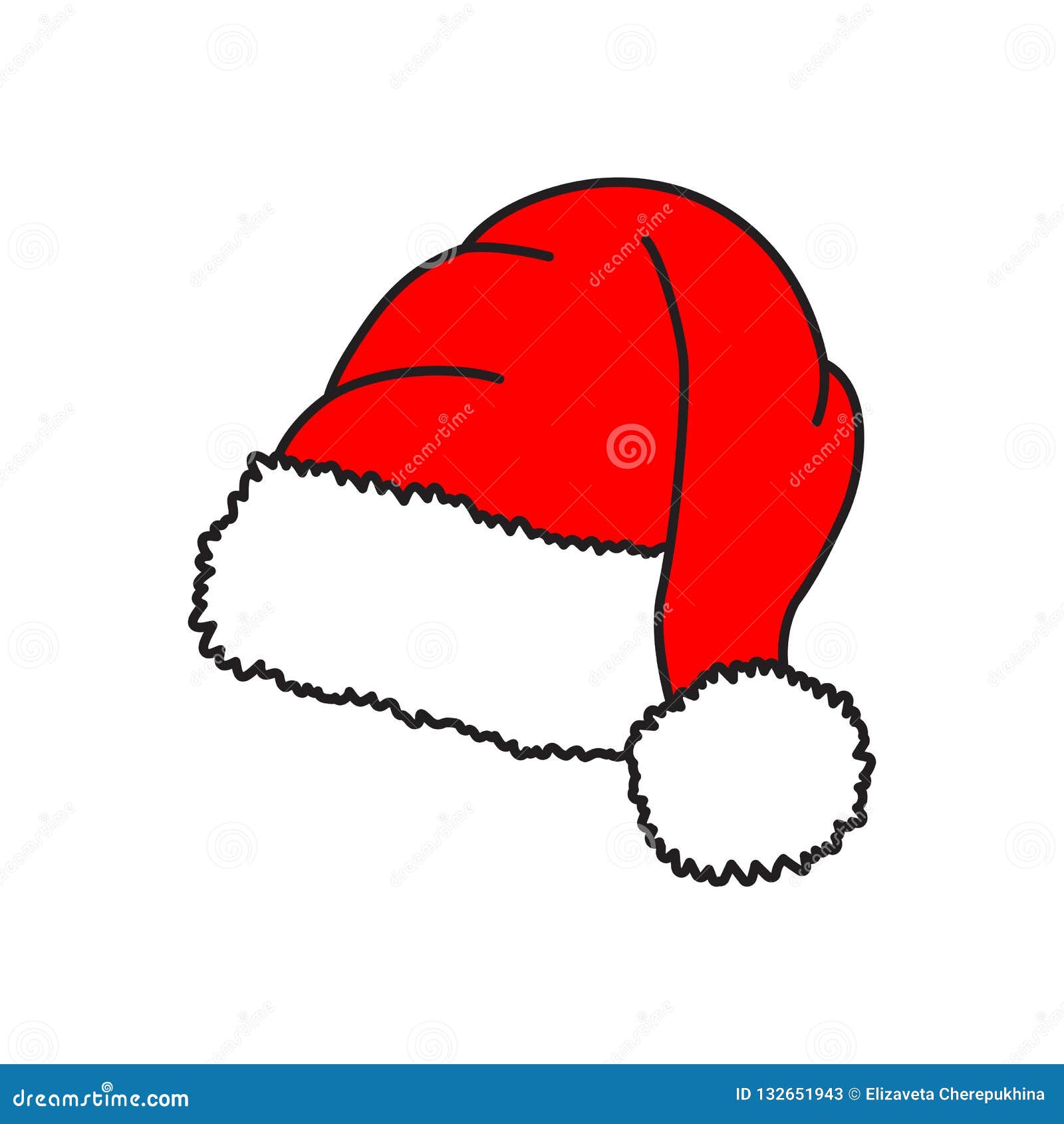 Hand drawn Sketch of Santa Hat with bow. Doodle ink santa hat or sleeping  cap Stock Photo - Alamy