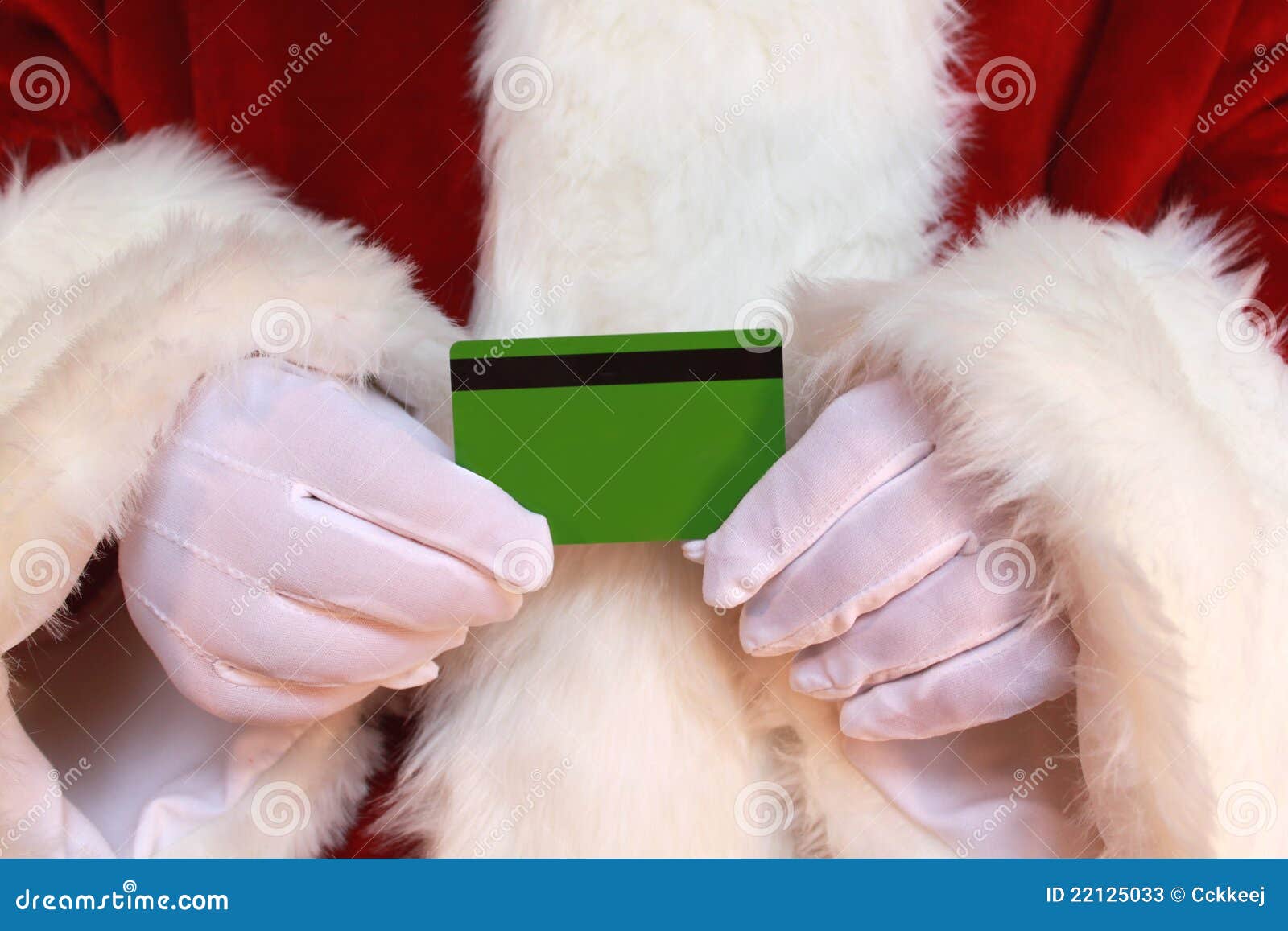 santa holding credit card