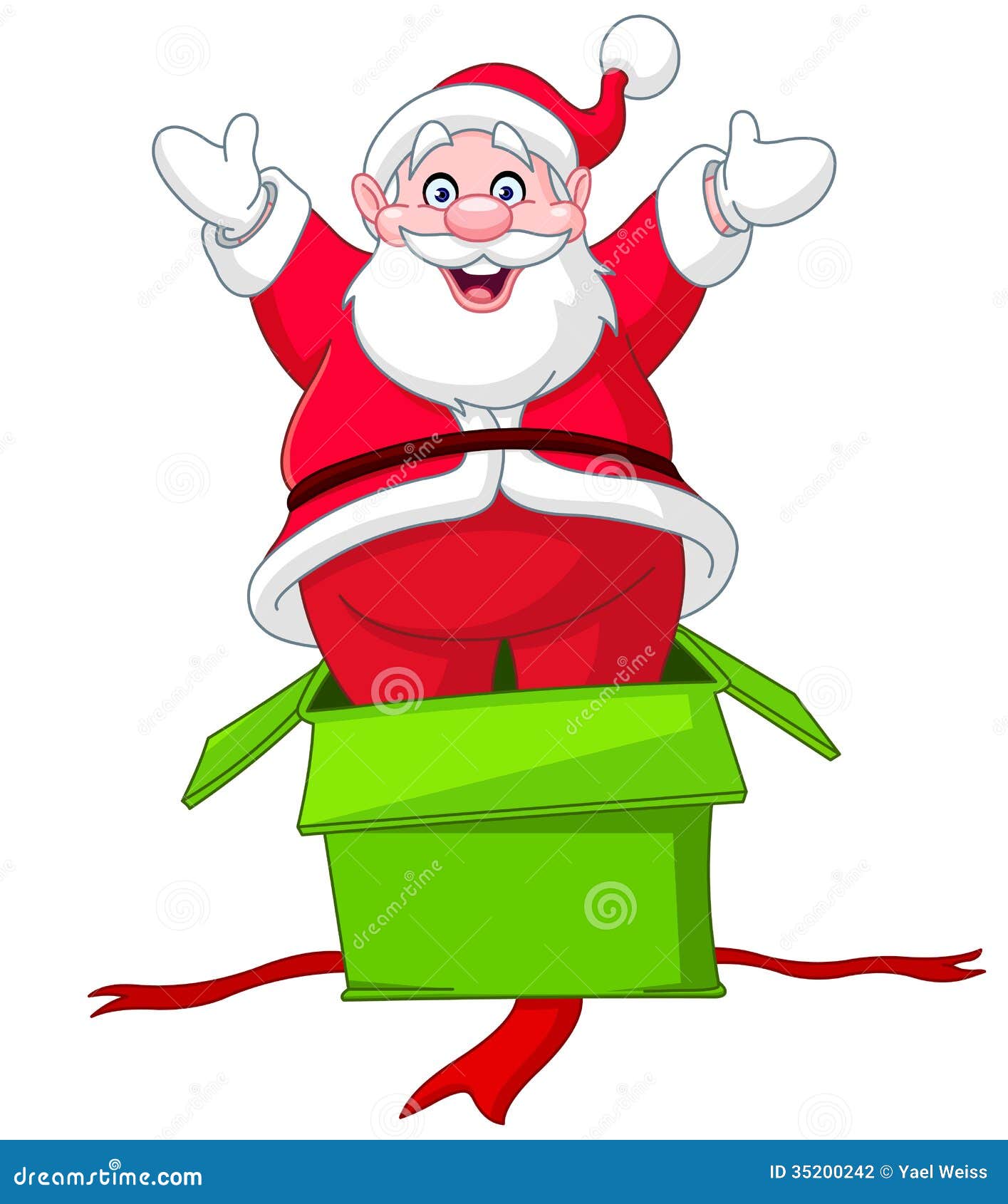 Santa Jumps From Gift Box Stock Photography - Image: 35200242