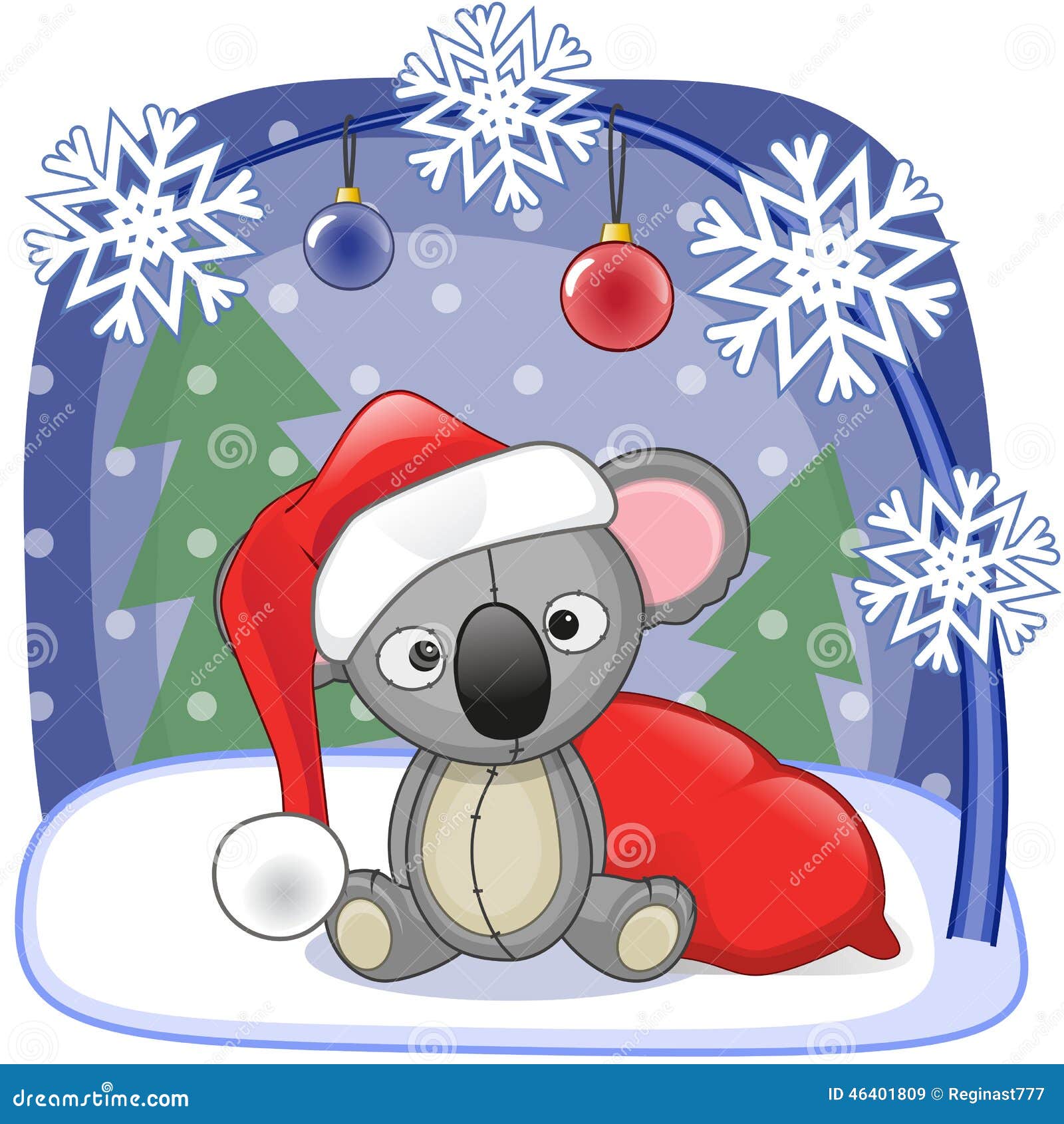 Immagini Koala Natale.Santa Koala Stock Vector Illustration Of Happiness Placard 46401809