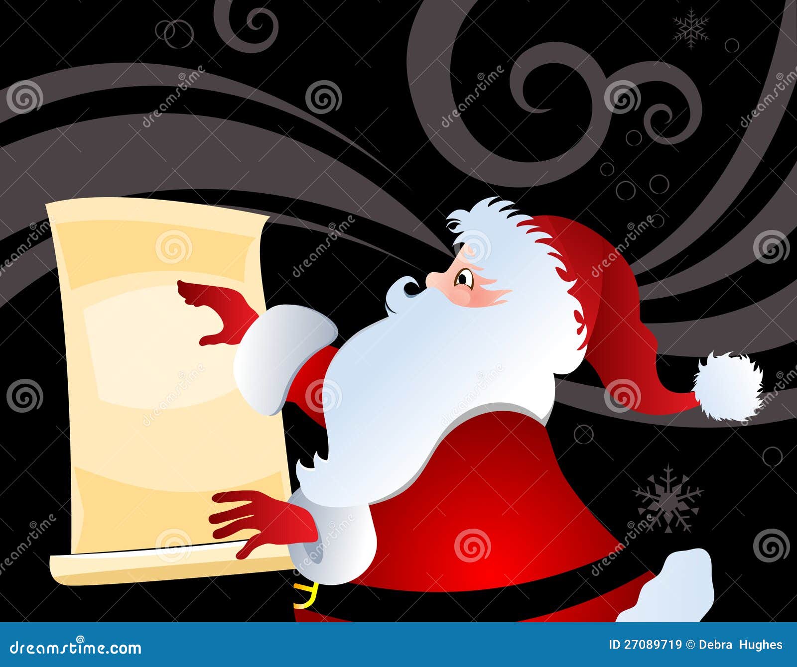Santa with list stock vector. Illustration of flake, claus - 27089719