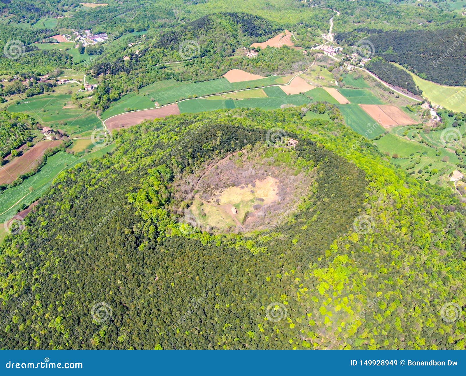 the santa margarida volcano is an extinct volcano in the comarca of garrotxa, catalonia, spain