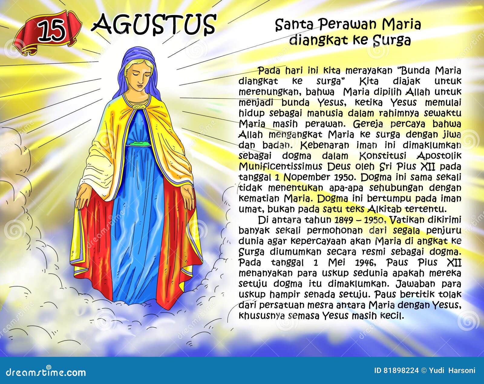 Santa Maria Calendar Christian Idea Page Stock Illustration
