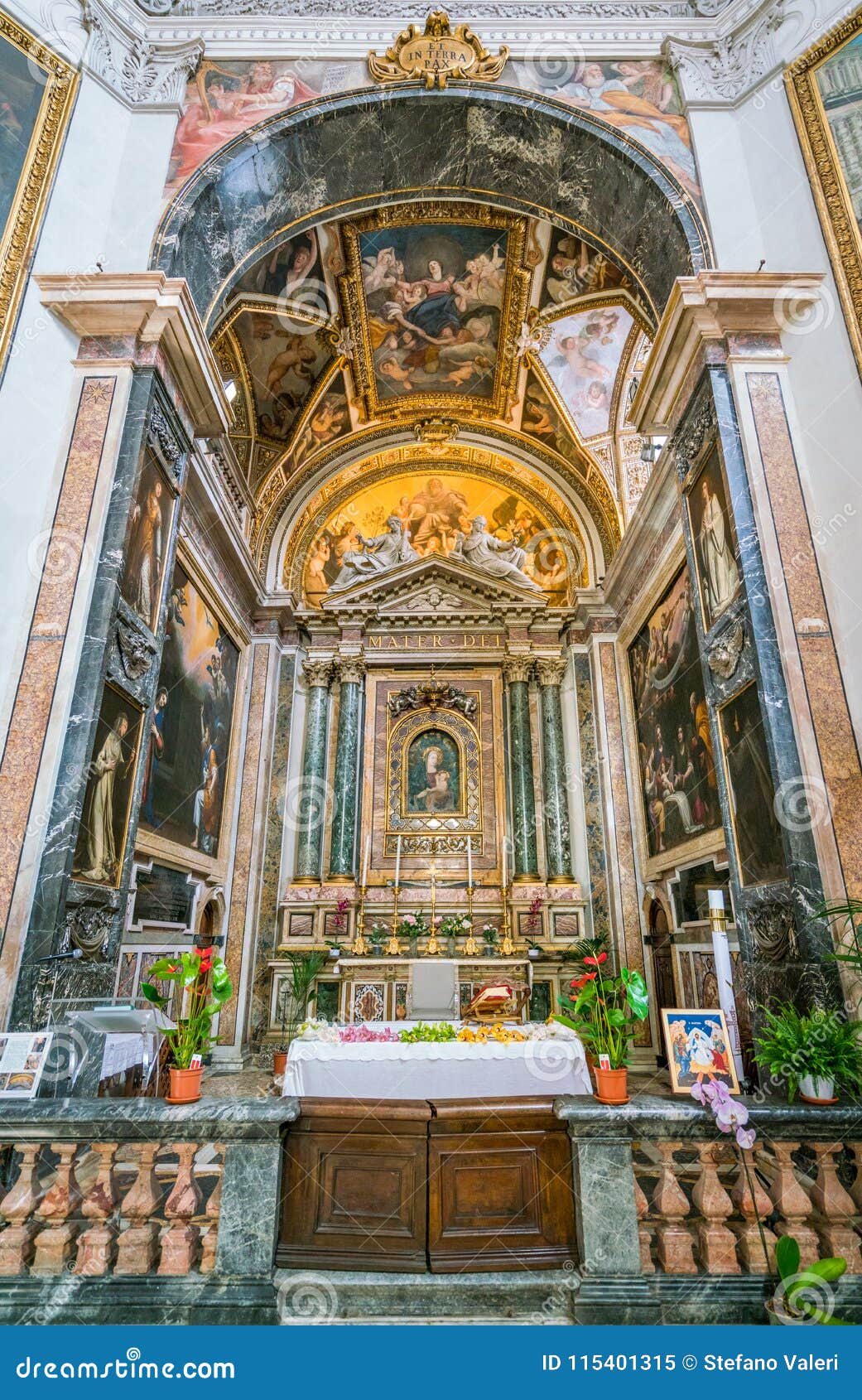 main altar in the church of santa maria della pace in rome, italy.