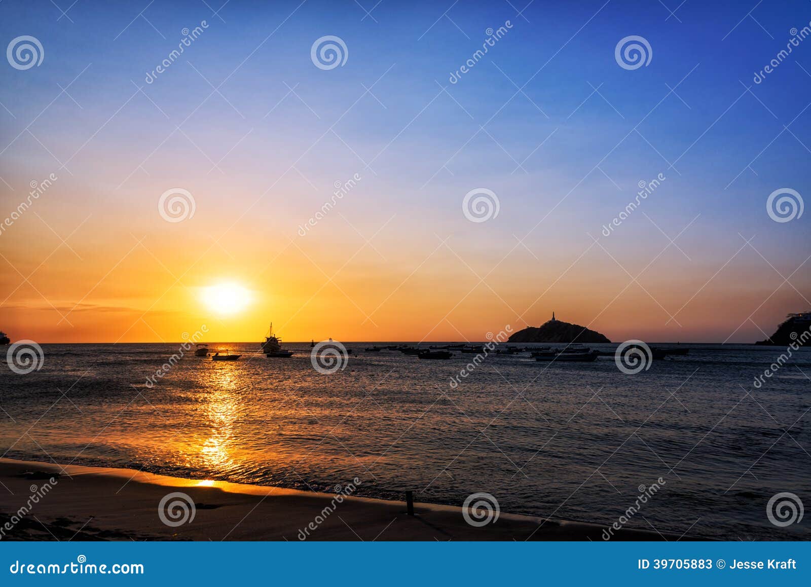 Santa Marta Sunset stock image. Image of calm, tourism 39705883