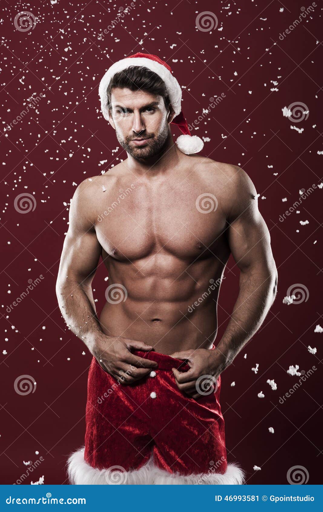 Foto Di Uomini Vestiti Da Babbo Natale.Santa Maschio Sexy Immagine Stock Immagine Di Claus 46993581