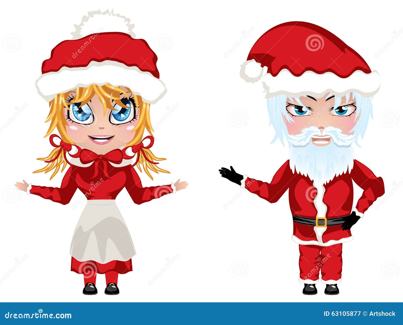 Santa and Mrs Claus stock vector. Illustration of mustache - 63105877