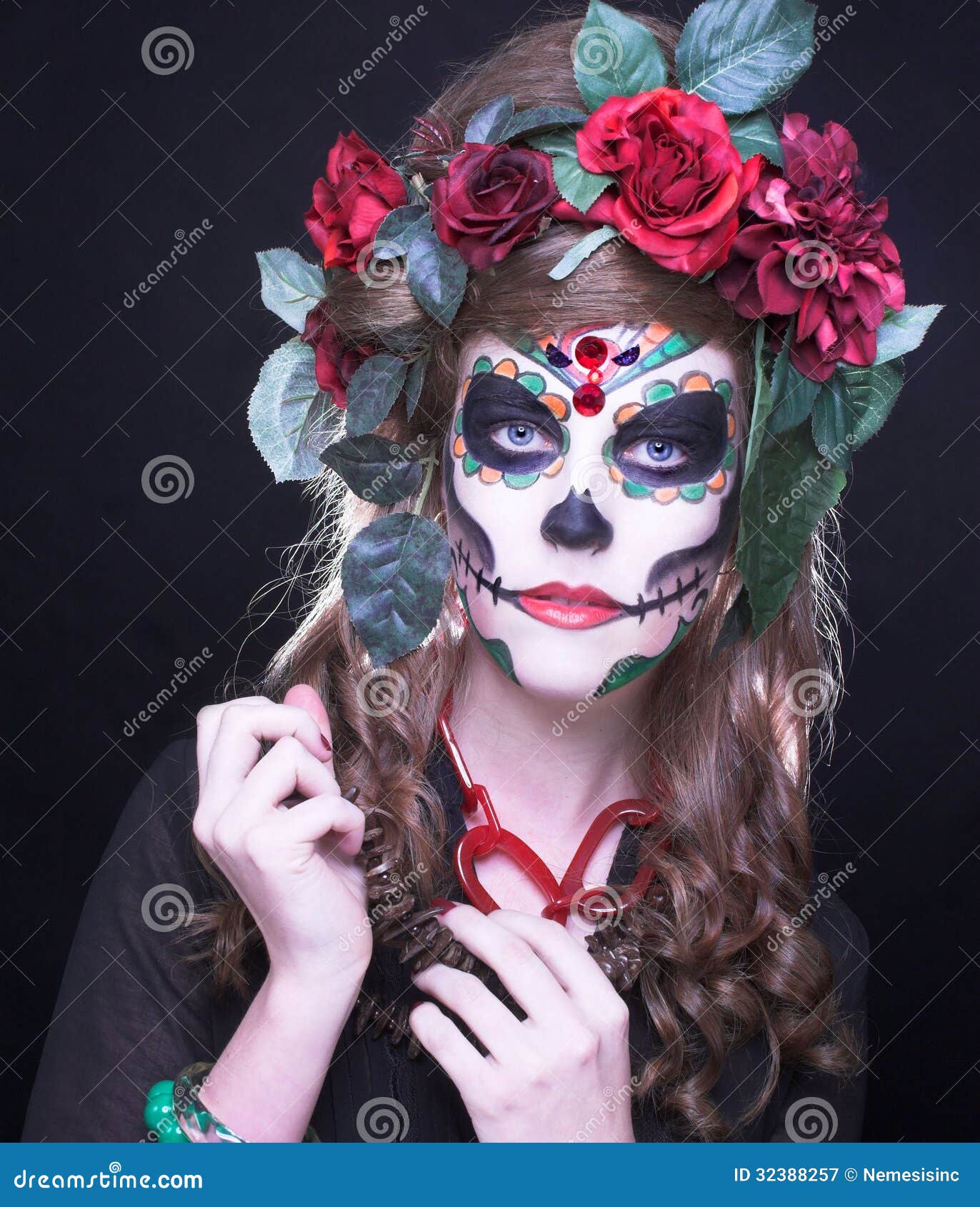 Santa Muerte. stock image. Image of costume, nightmare - 32388257