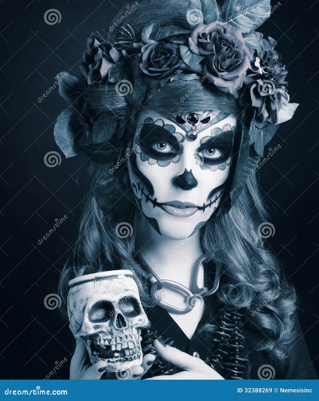 Santa Muerte. stock image. Image of halloween, carnival 