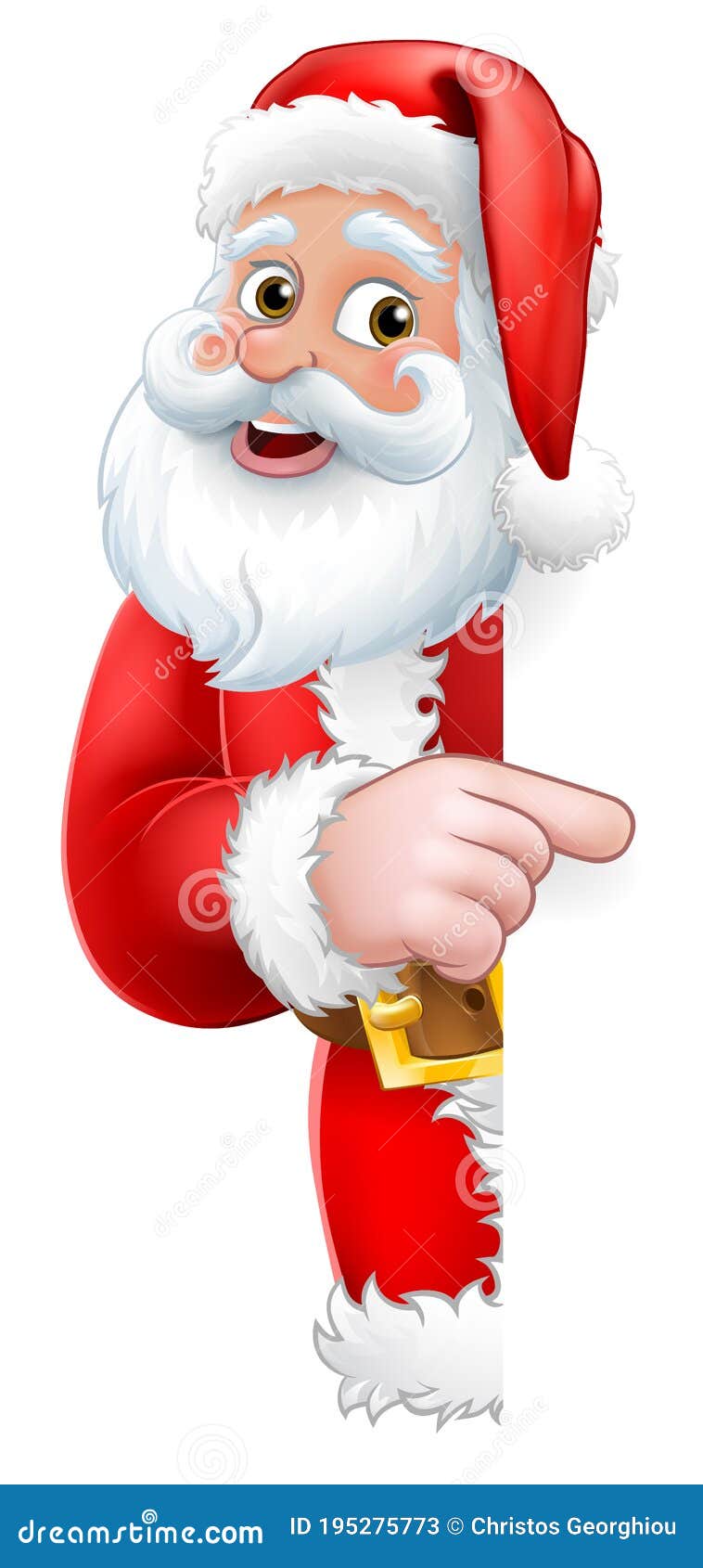 Santa Peeking Christmas Cartoon Sign Pointing Stock Vector - Illustration  of cartoons, christmas: 195275773