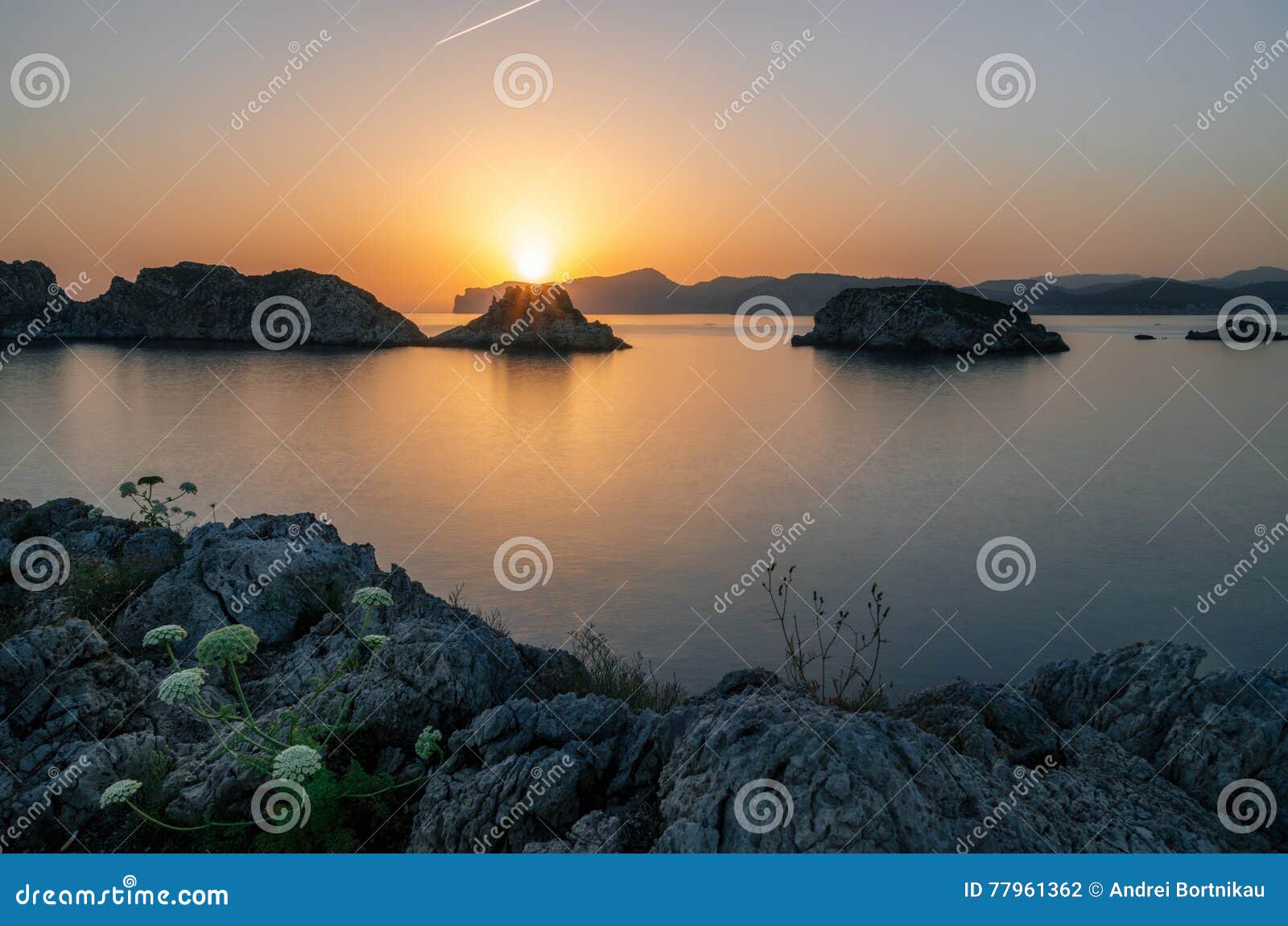 santa ponsa coastline at sunset in mallorca, spain