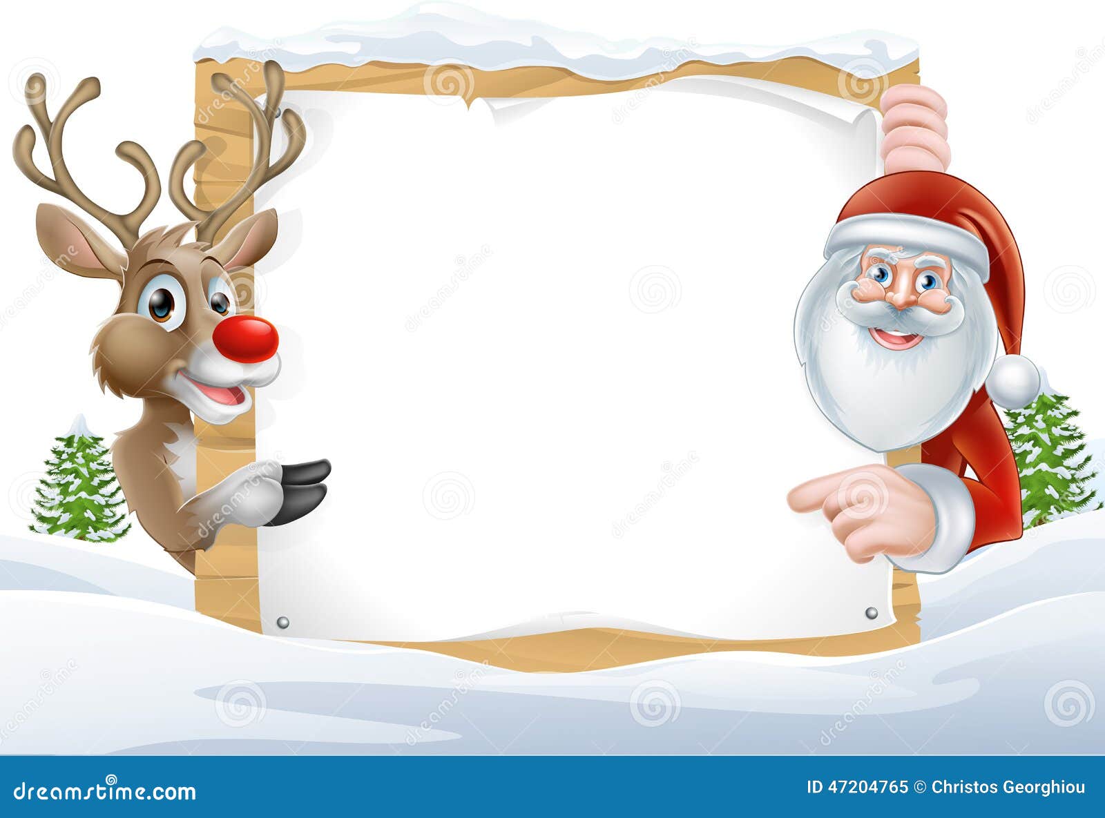santa and reindeer sign