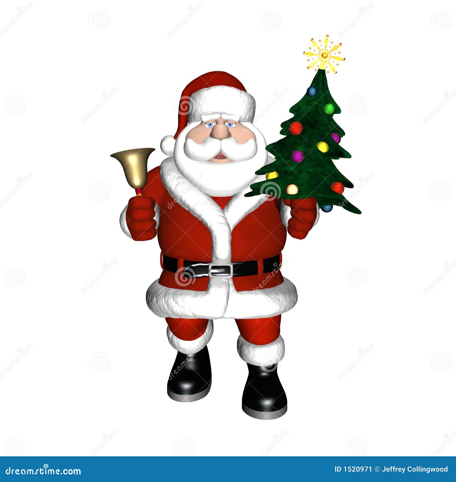 Santa Ringing Bell stock illustration. Illustration of gold 1520971