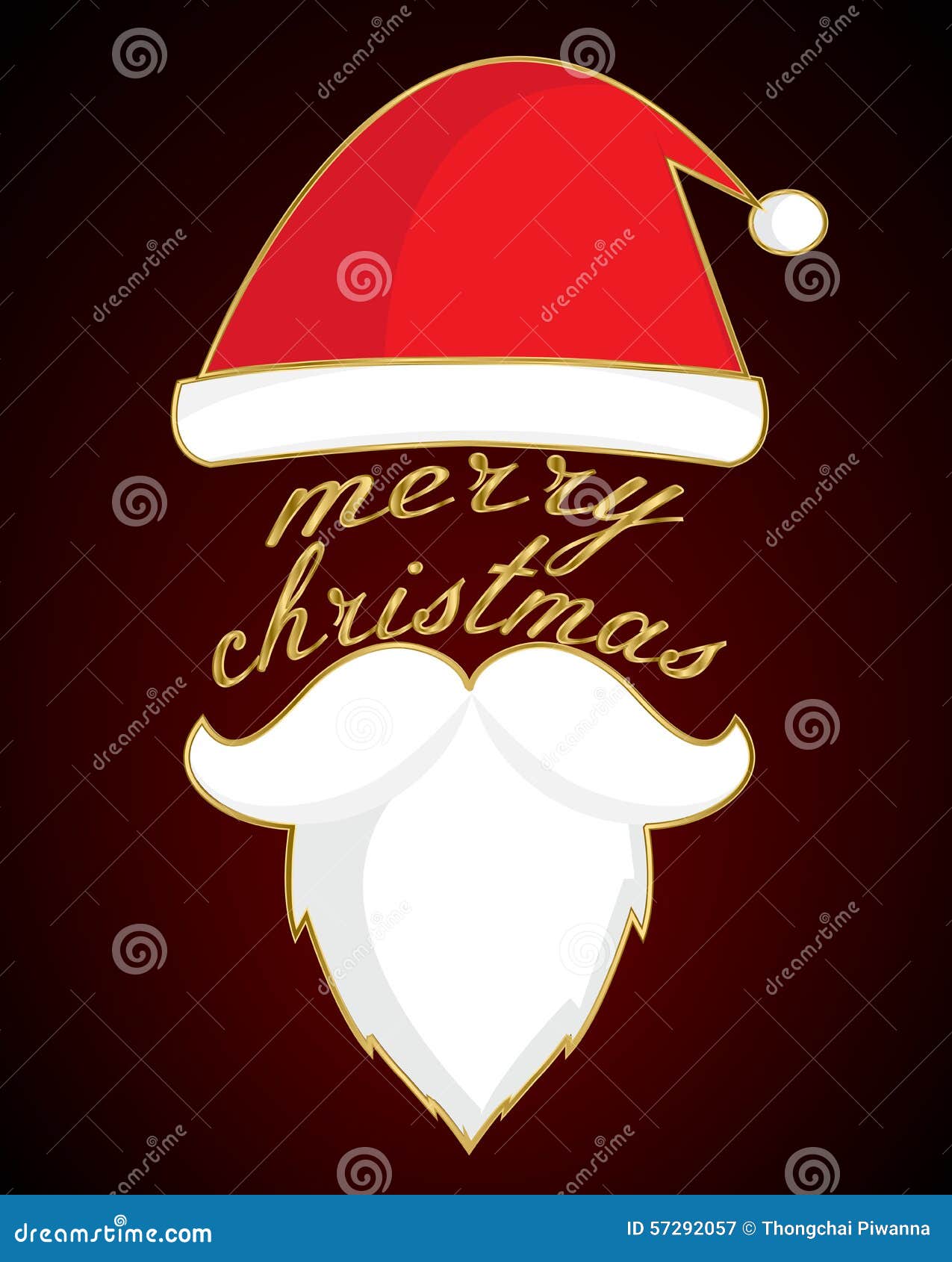 santa's beard with merry christmas