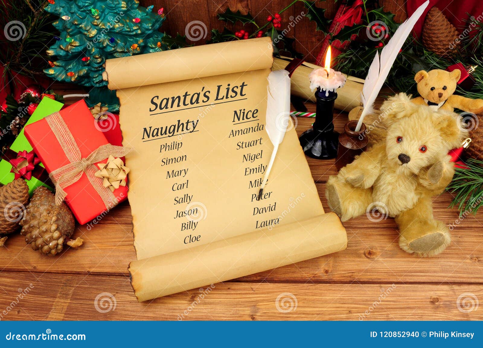 santa`s naughty and nice list
