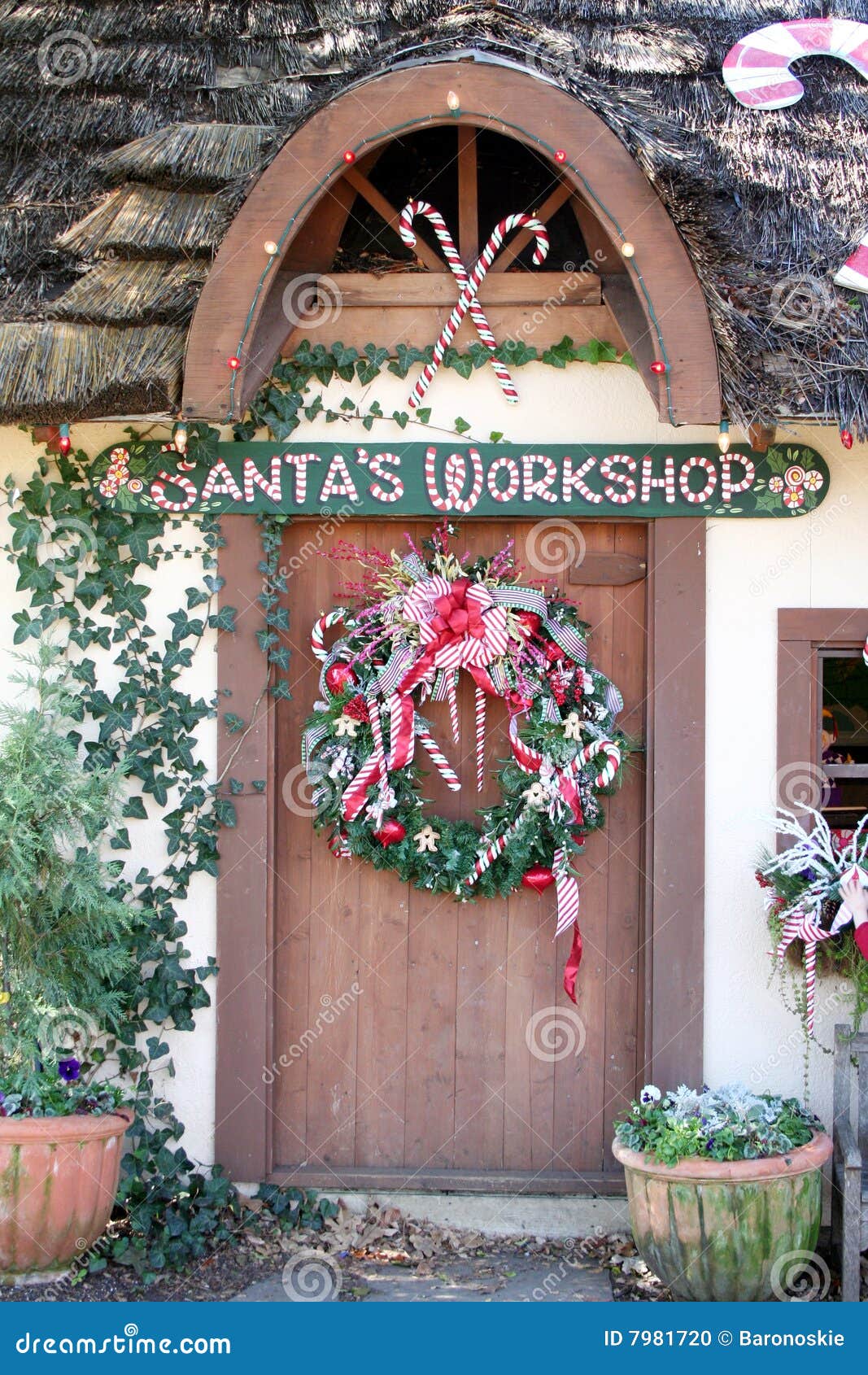Santa's Workshop Door Stock Photo - Image: 7981720