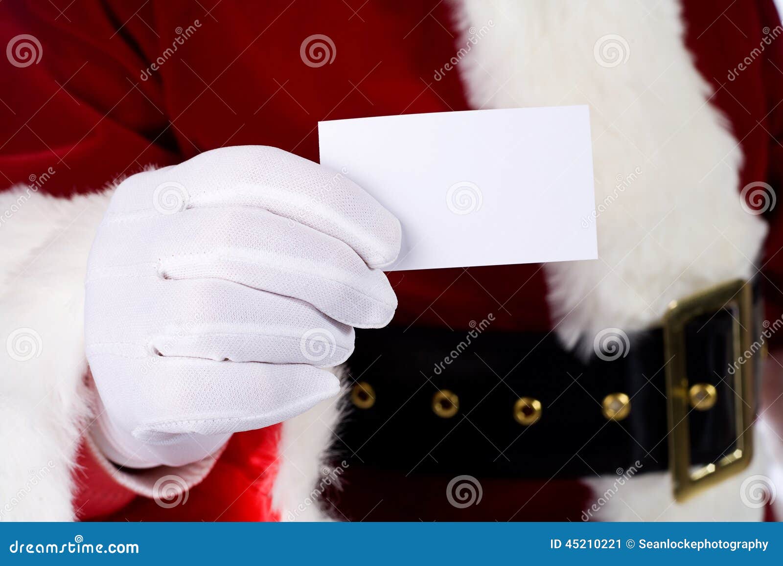 santa santa claus holding out business card stock image santa claus business cards