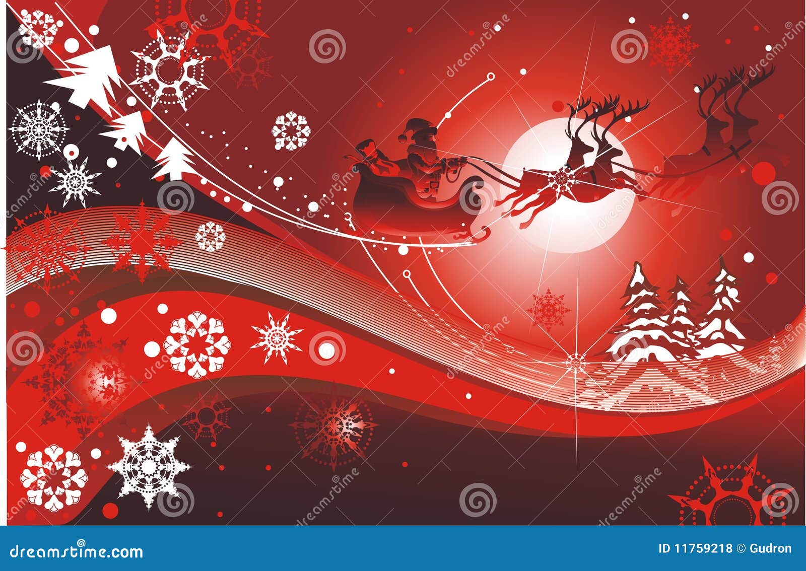 Santa sleigh stock vector. Illustration of pattern, modern - 11759218