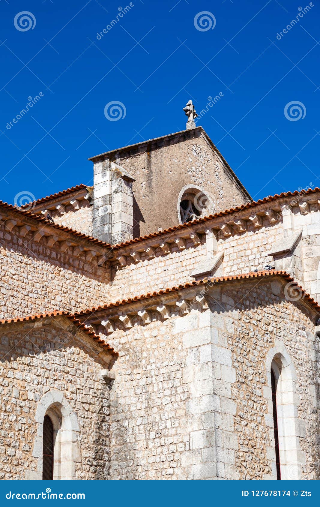 santarem, portugal. close up of the apse and chapels of the igreja de santa clara church