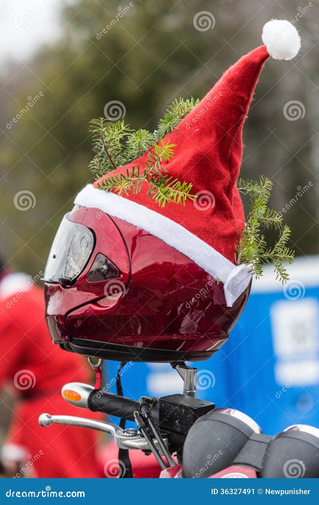 Santas on bikes stock image. Image of claus, cool, motorbike 36327491