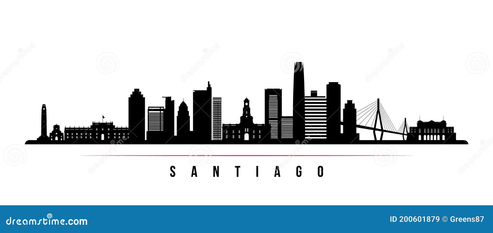 santiago skyline horizontal banner.