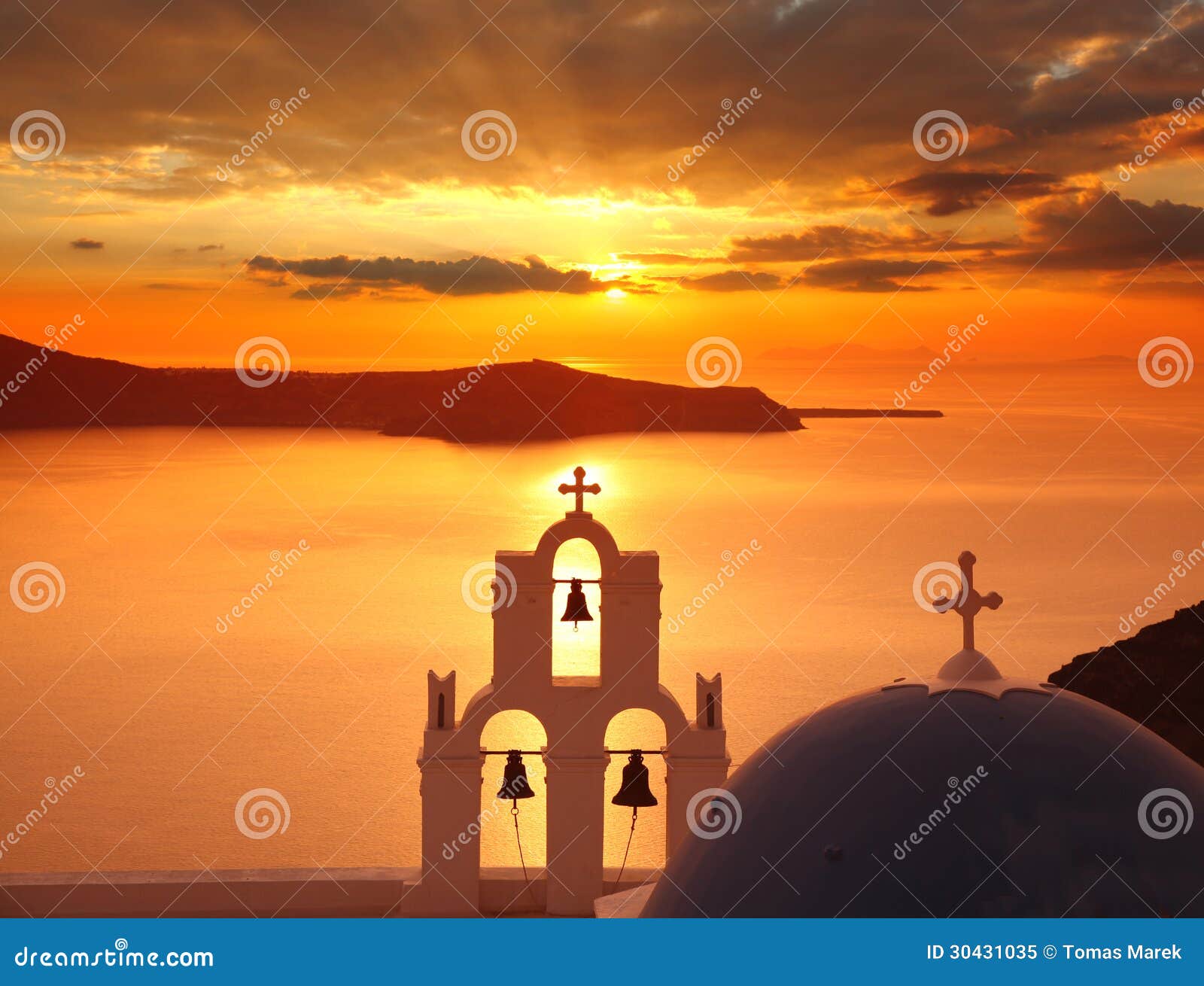 santorini churches in fira, greece