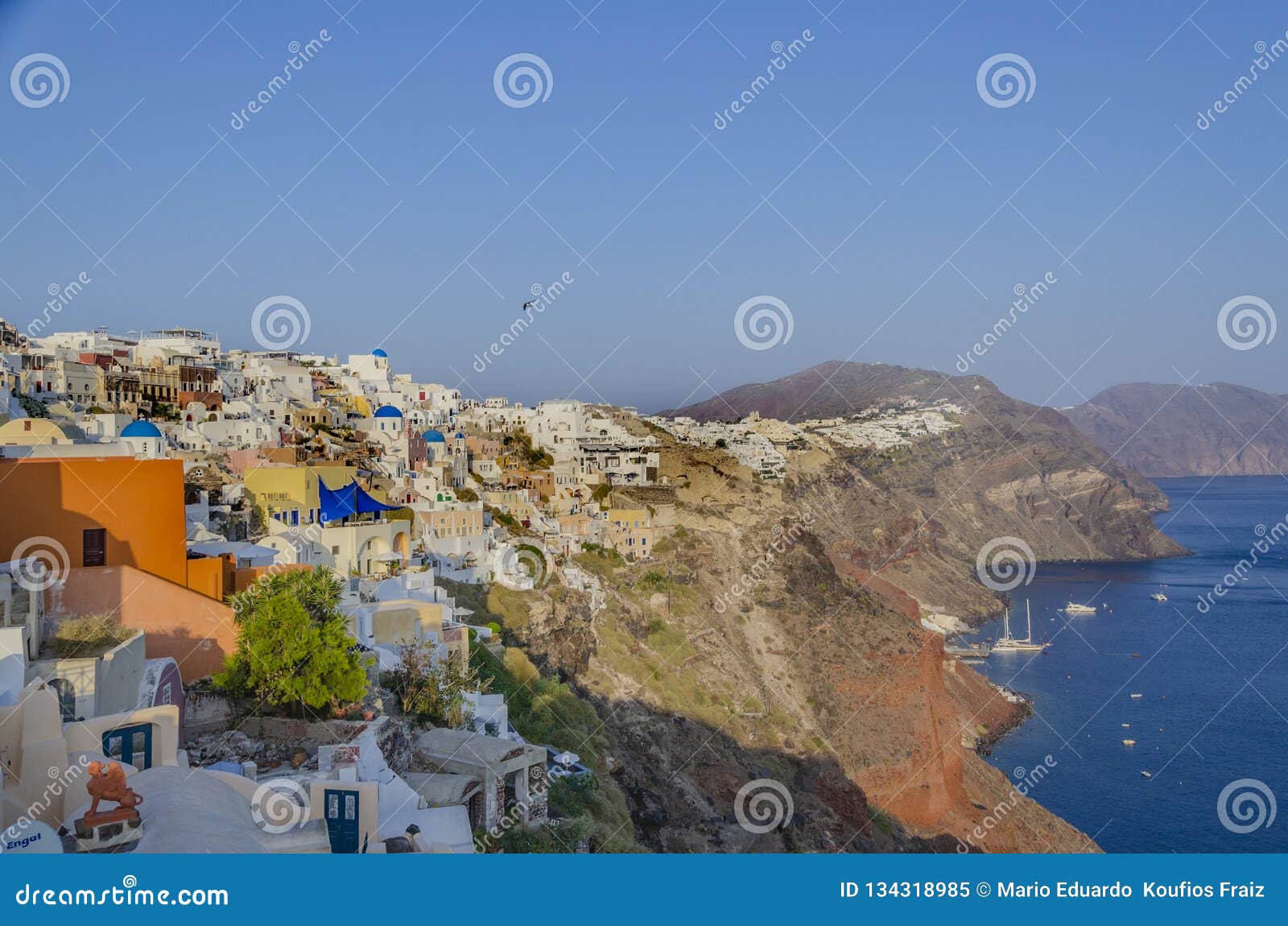 Santorini Grèce 9 Octobre 2014 Coucher Du Soleil Dans