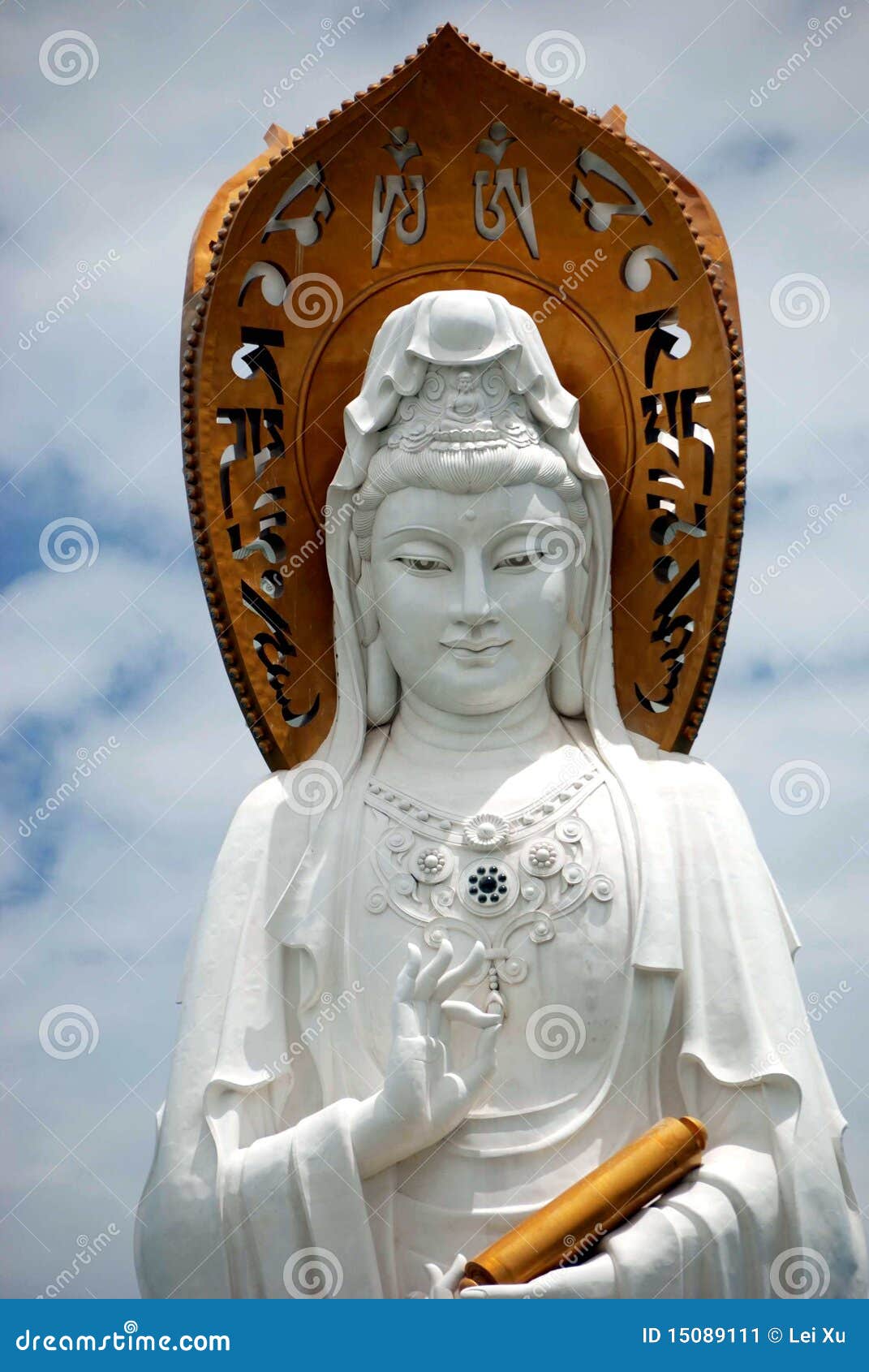 sanya, china: face of guan yin buddha