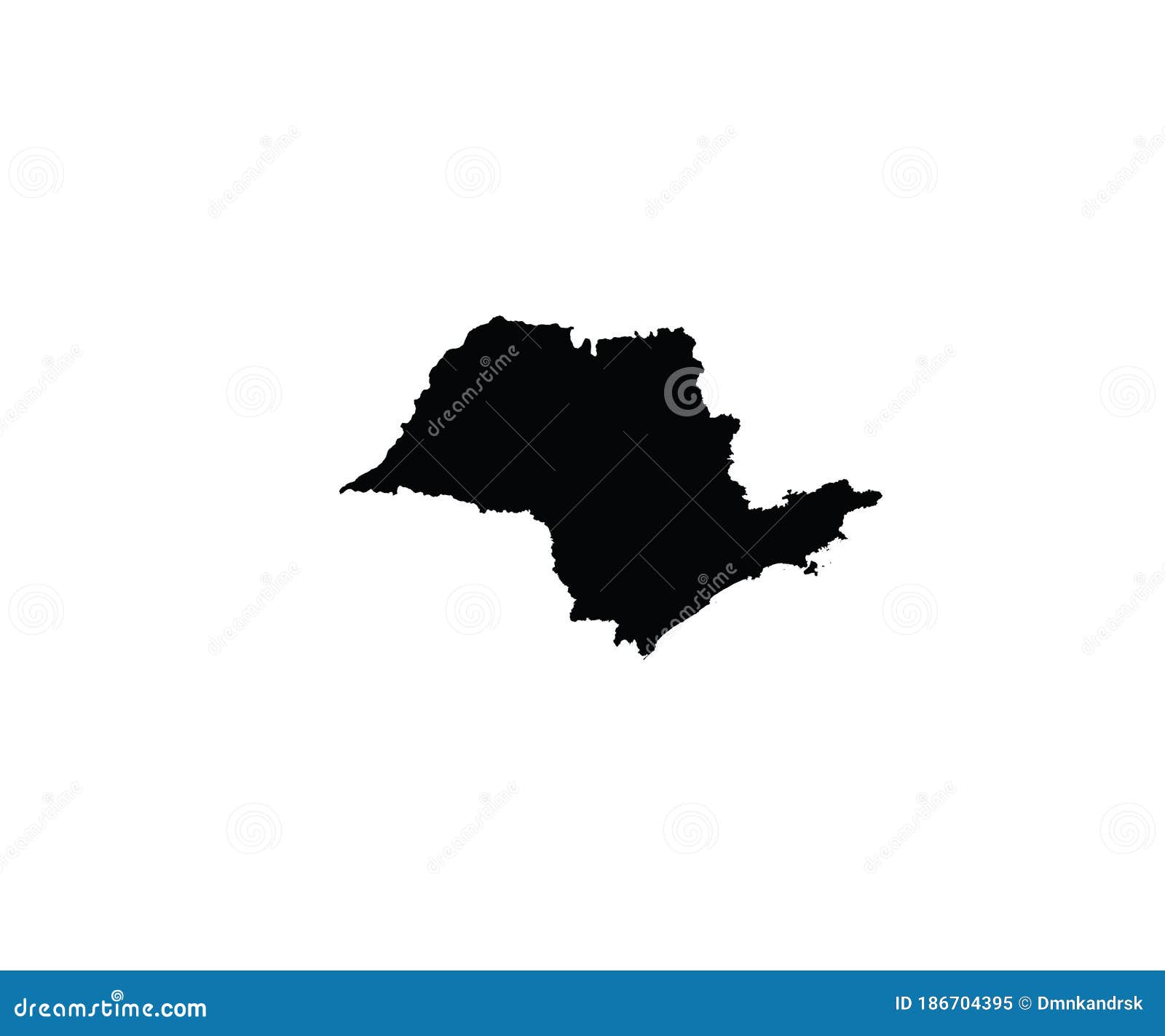 sao paolo outline map brazil state region