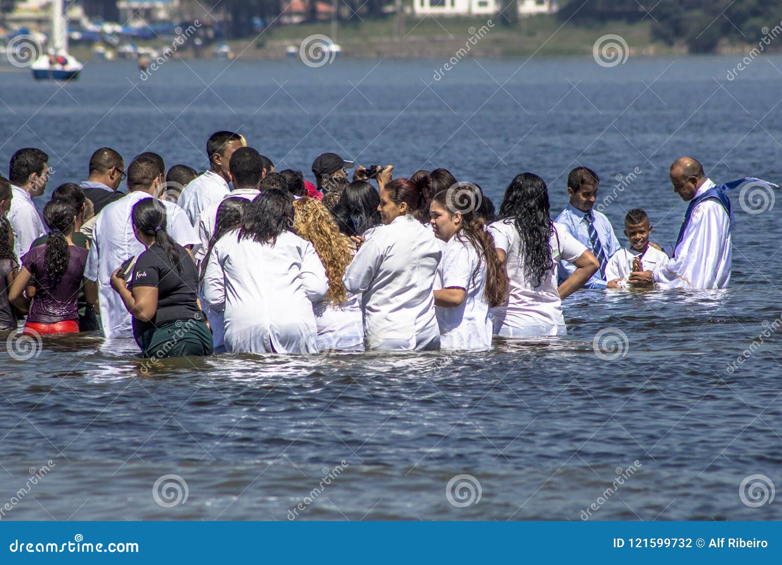 Baptism Ceremony Of Faithful Of The Evangelical Baptist Church In