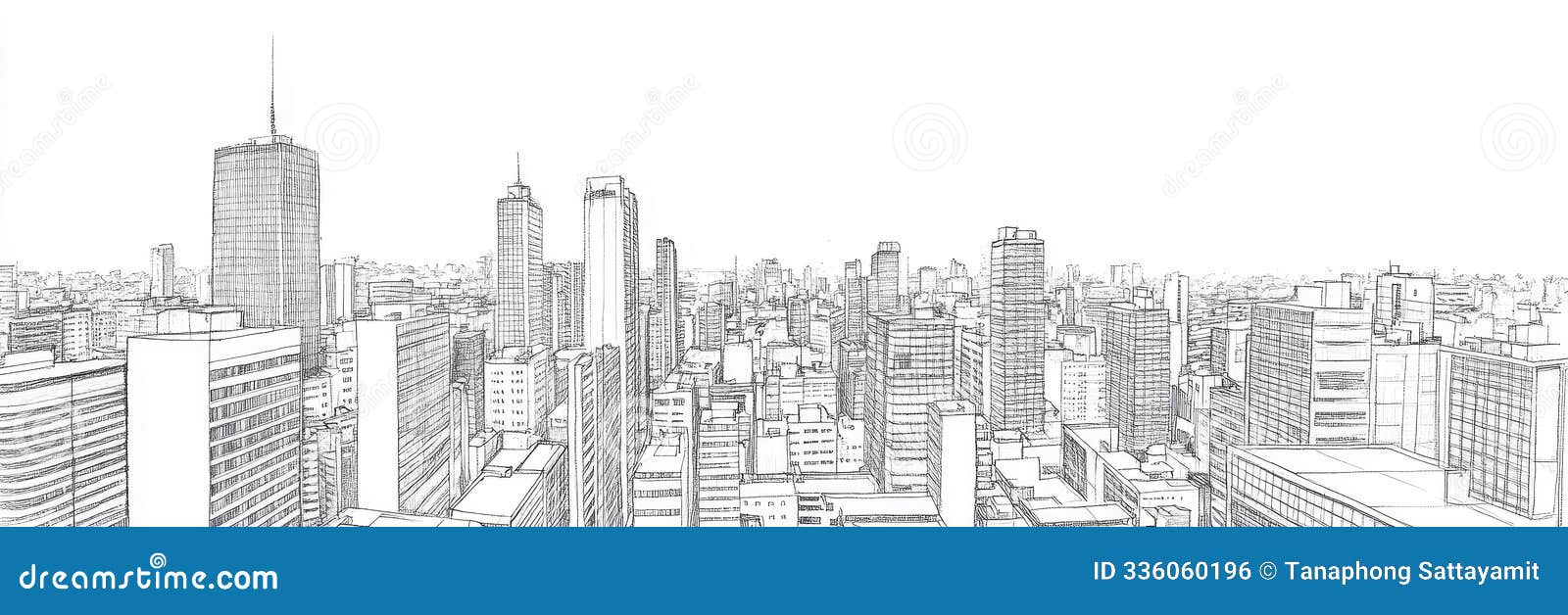 sao paulo skyline single line art  of the citys iconic buildings showcasing its modern architecture and urban