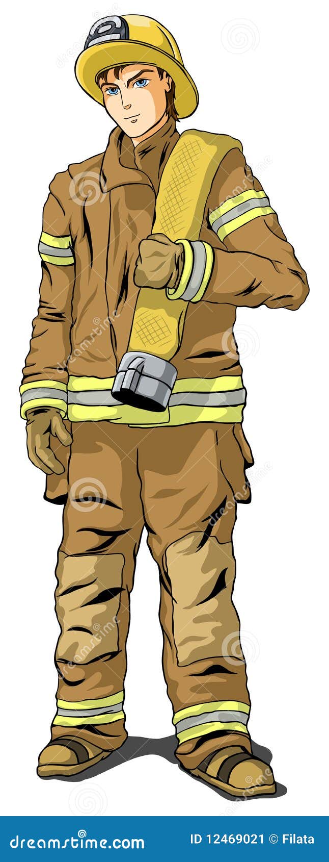 Sapeur-pompier illustration de vecteur. Illustration du gants - 12469021