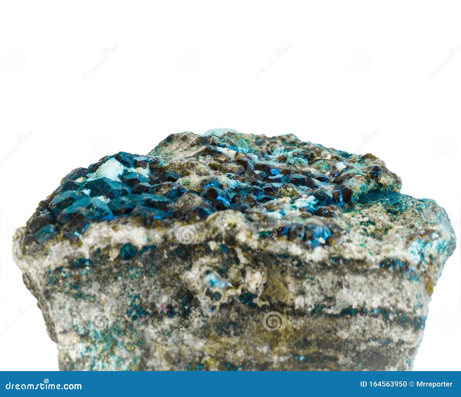 Sapphire Crystallization on the Rock Stock Photo Image of colored