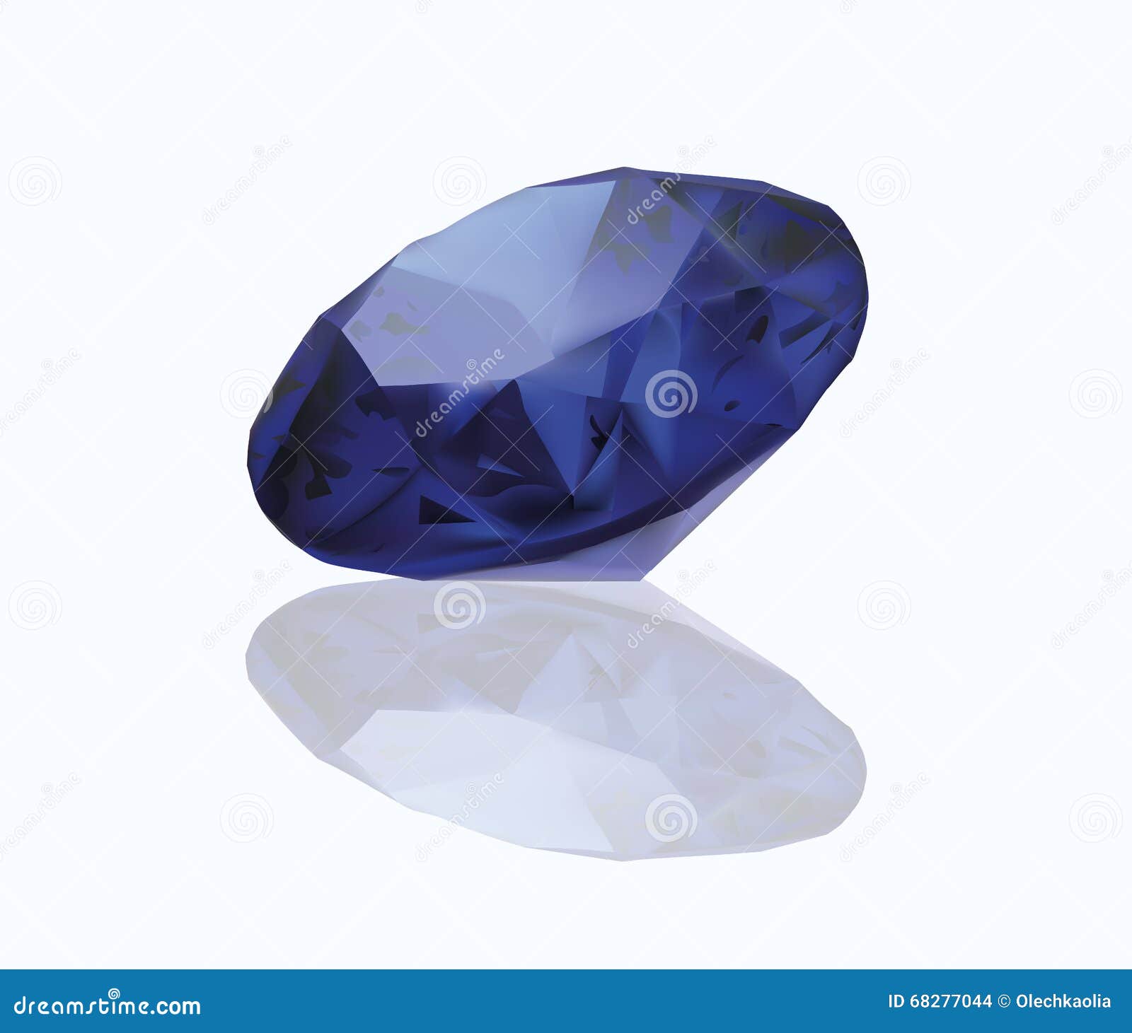 Sapphire Realistic Vector Illustration. Blue Jewelry Stock Vector ...