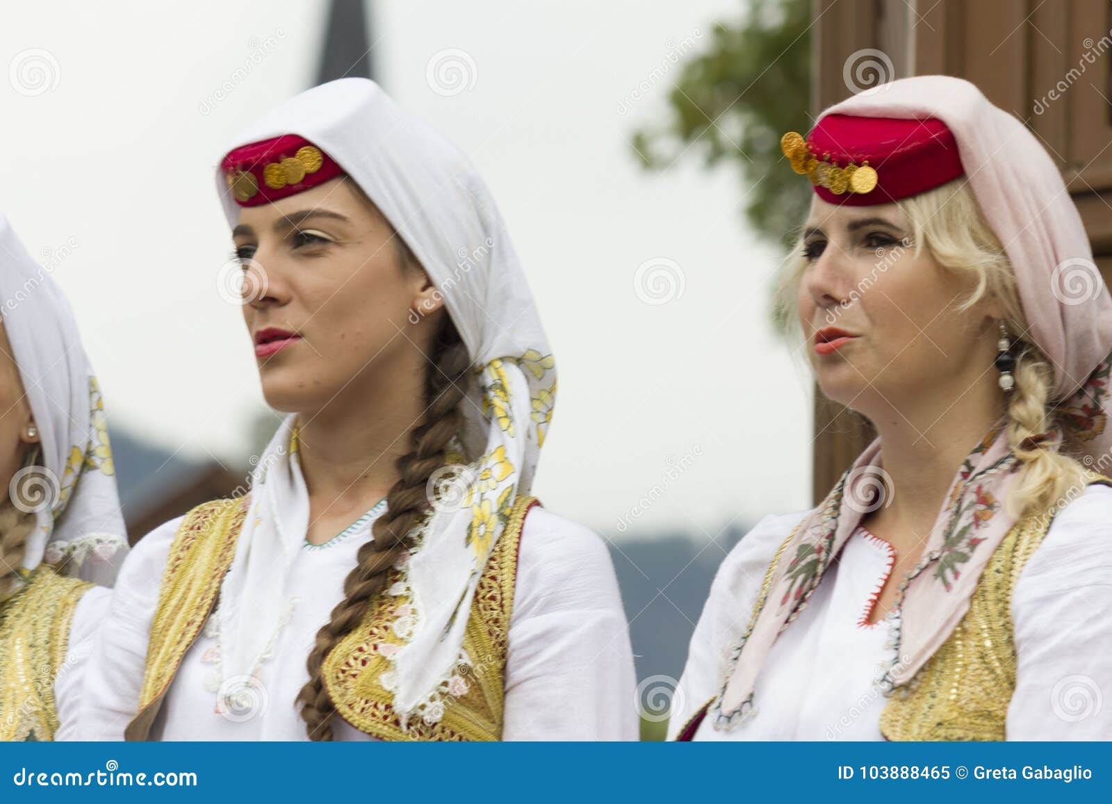 Two Bosnian Girls Traditionally Dressed in Sarajevo Editorial Image ...