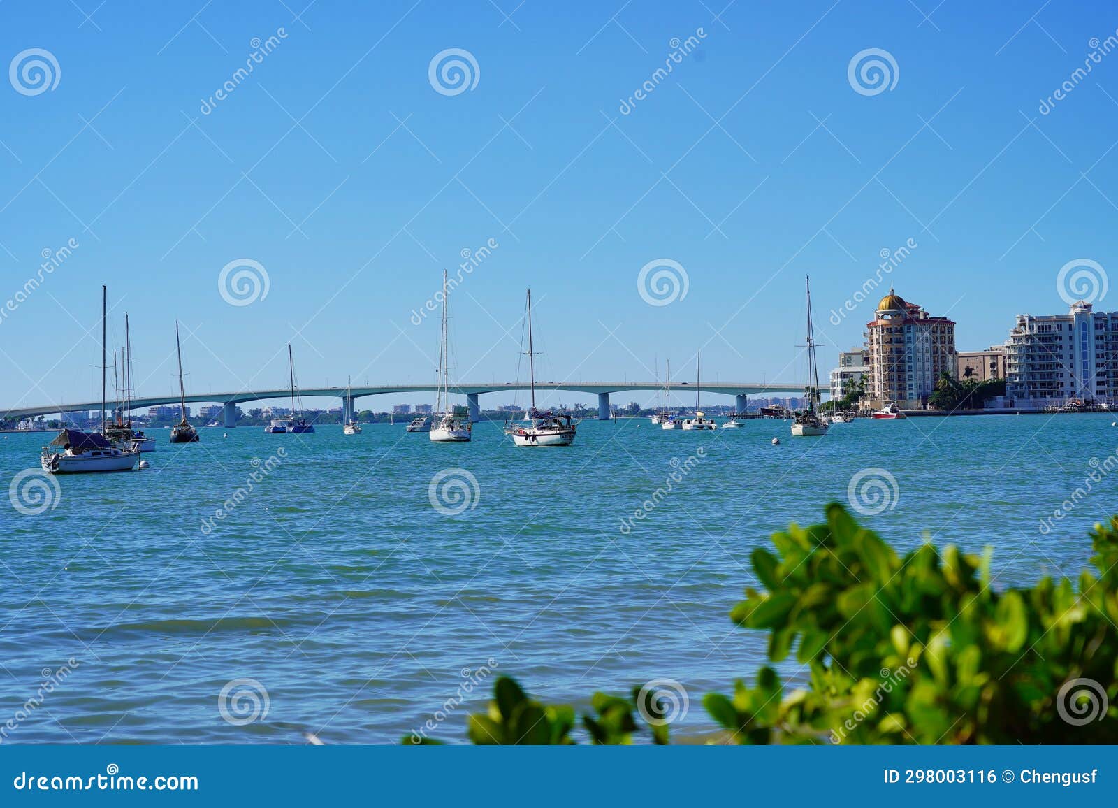 Sarasota Bay Harbor and Bay Front House Stock Photo Image of