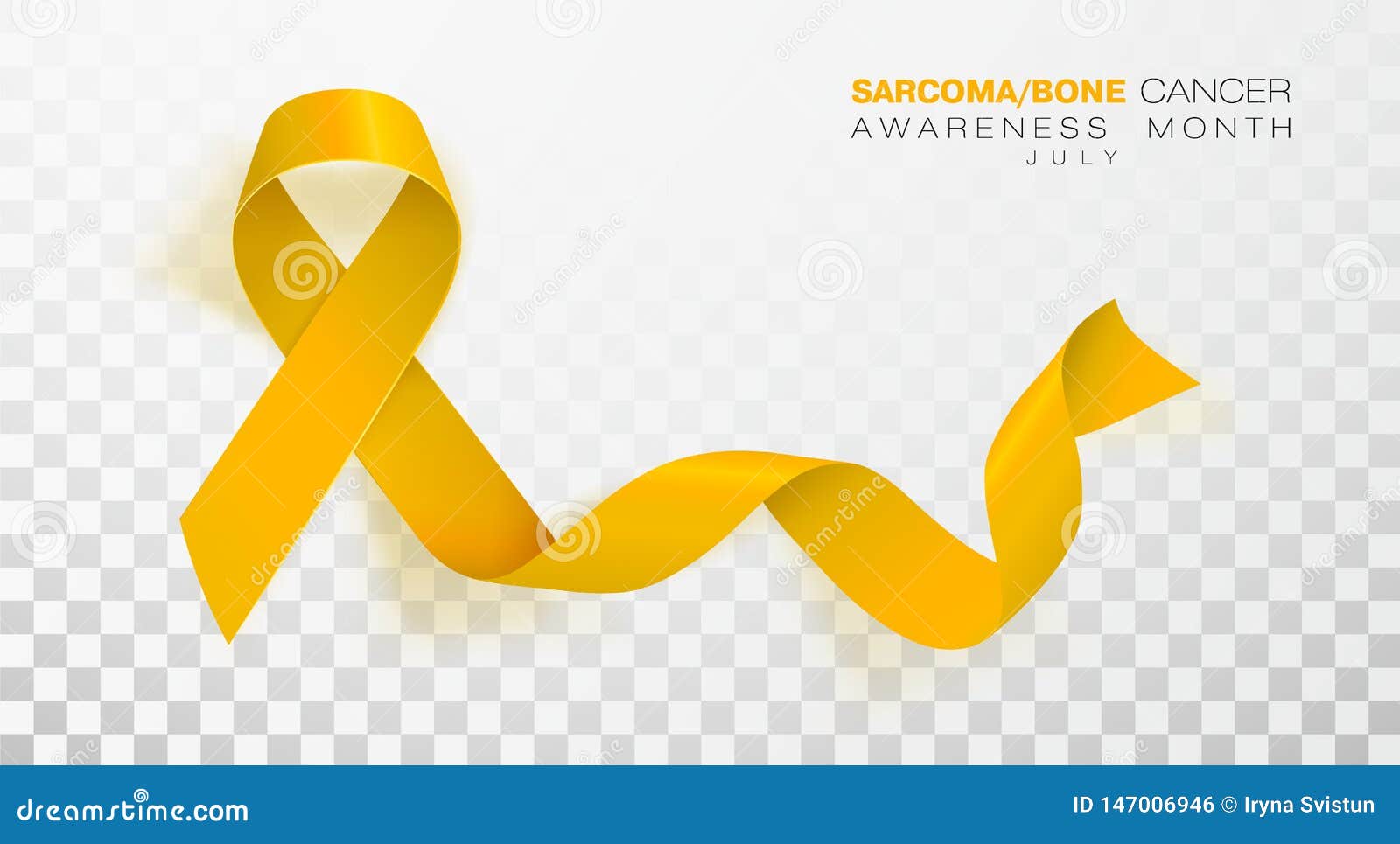 Yellow ribbon isolated transparent background Vector Image