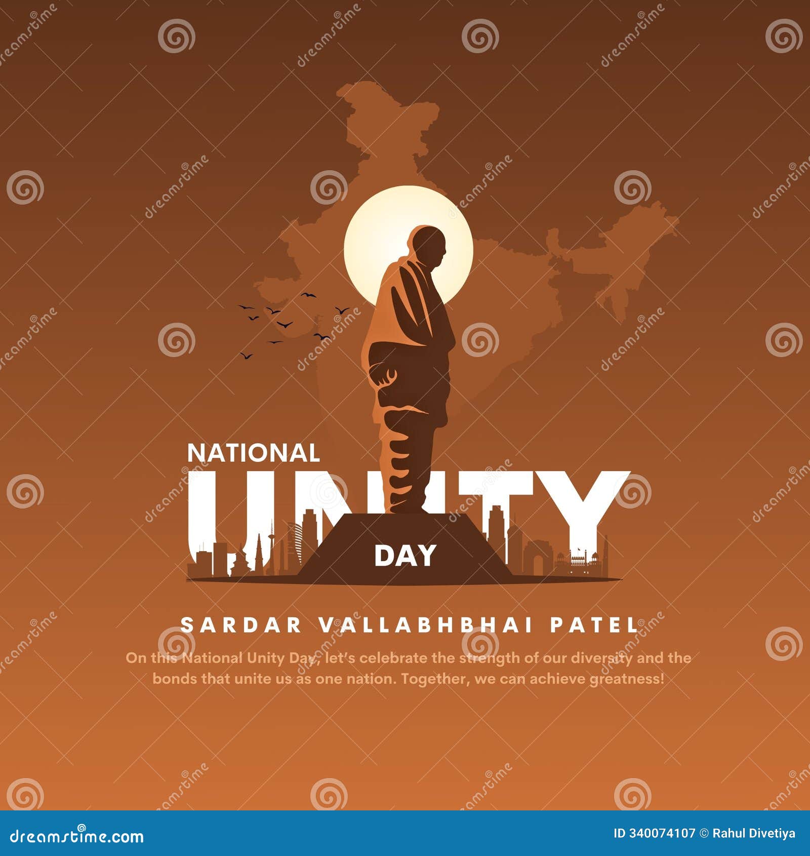 sardar-vallabhbhai-patel-national-unity-day-stock-illustration