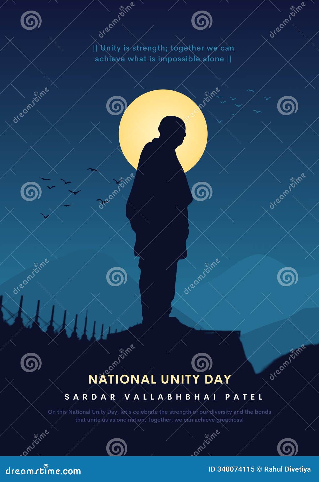 sardar-vallabhbhai-patel-national-unity-day-stock-illustration