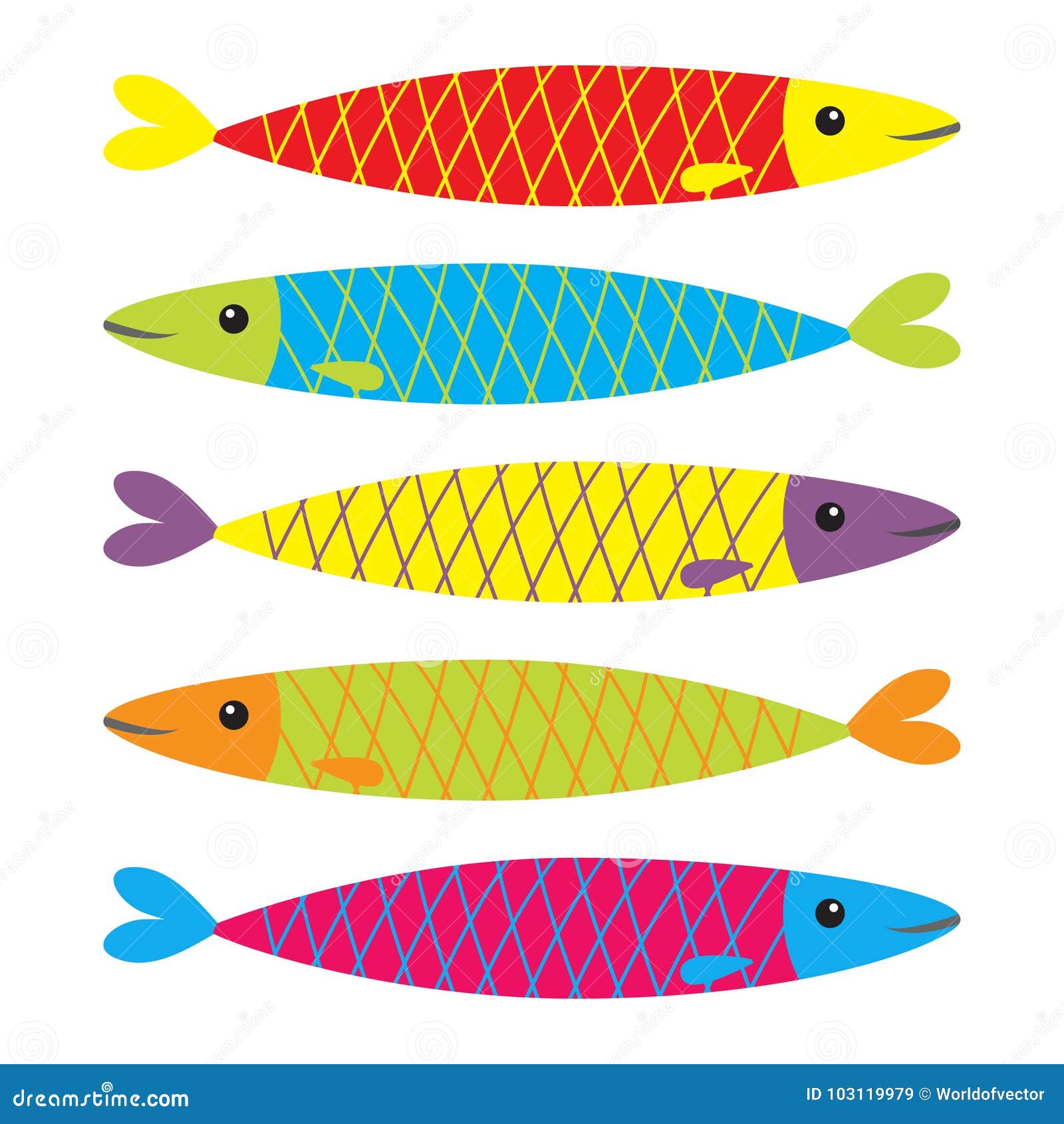 sardine colorful fish icon set. iwashi. sardina pilchardus. cute cartoon character. anchovy pilchard. water animal. marine life. f