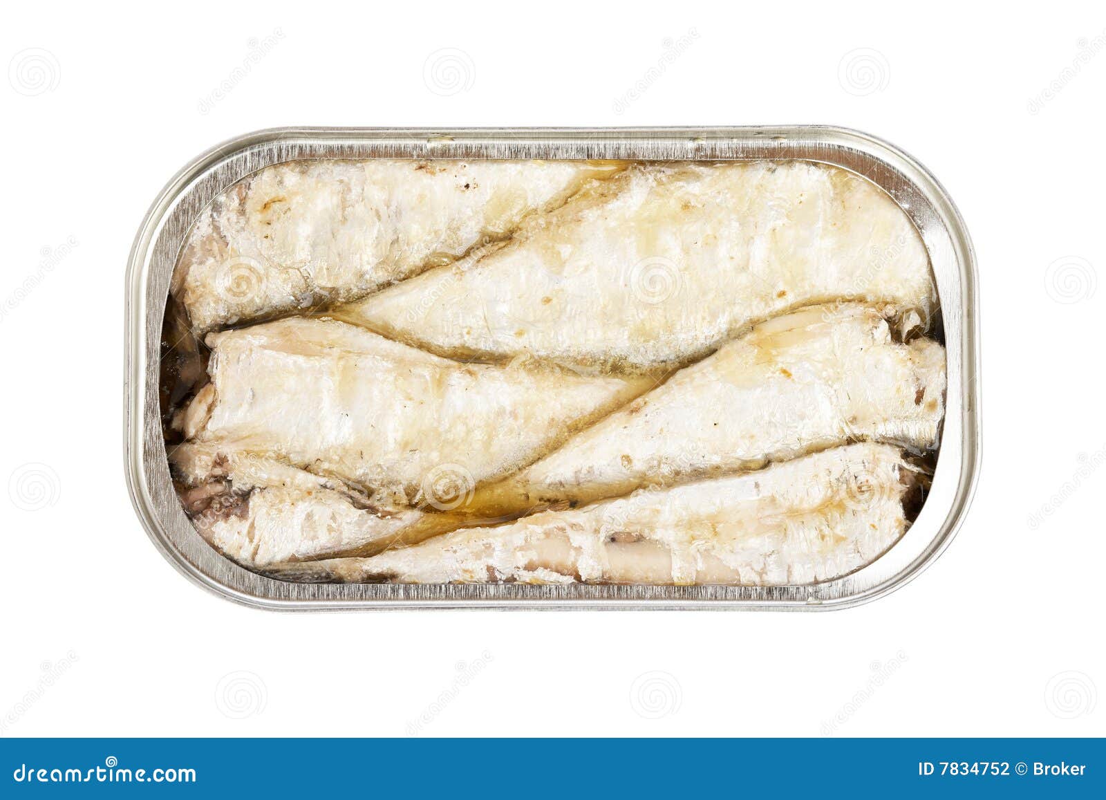 Sardines in open tin stock photo. Image of metallic, product 7834752