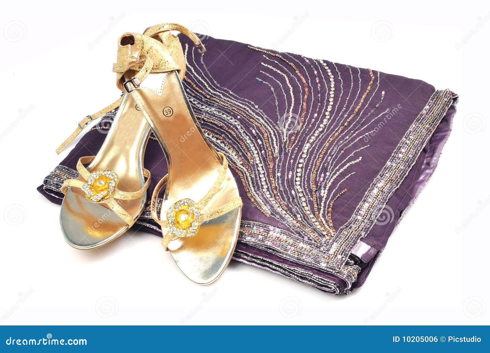 Saree and footwear stock photo. Image of bridal, crape 10205006