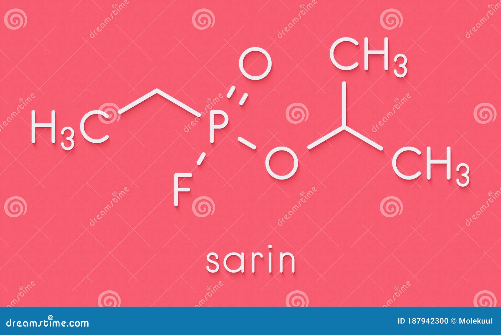 sarin nerve agent molecule chemical weapon. skeletal formula.