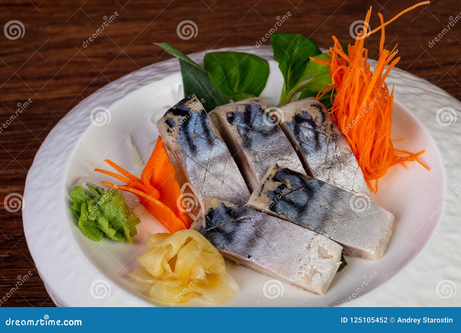 Sashimi with mackerel stock photo. Image of delicacy 125105452